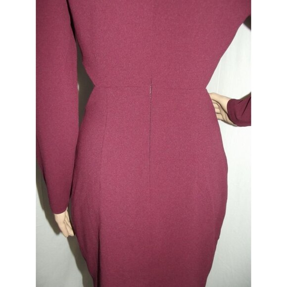 Express Sheath Dress Womens Small Wine Strong Shoulder Side Cutout Mini 4-6 - Picture 10 of 13